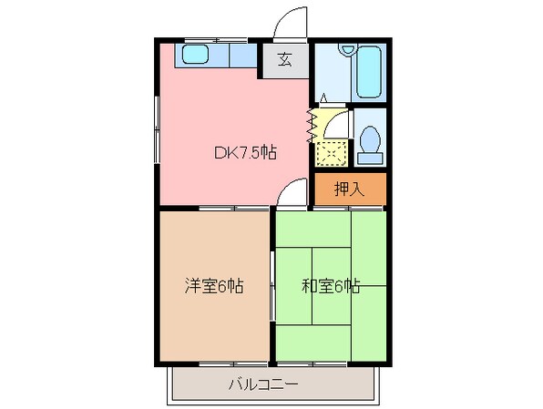 三日市駅 徒歩9分 2階の物件間取画像